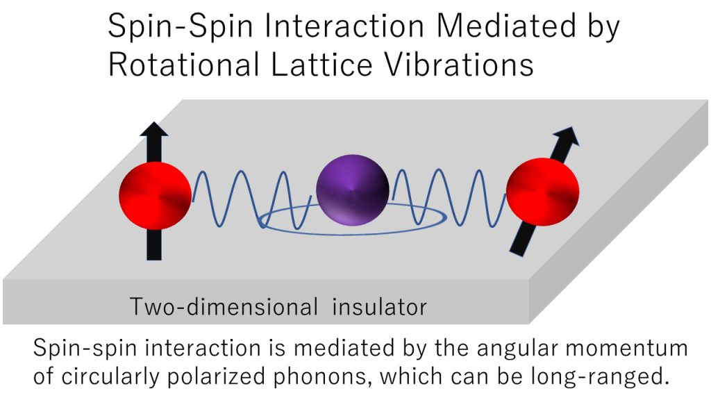 Spin-Spin Interaction Mediated by Rotational Lattice Vibrations