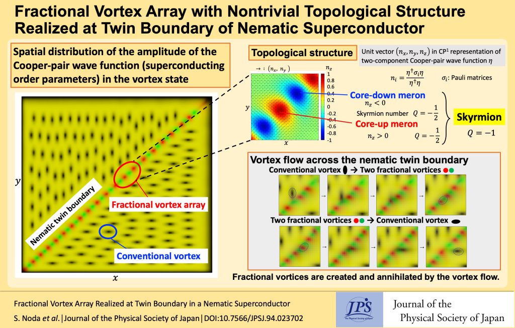 Fractional Vortex Array with Nontrivial Topological Structure Realized at Twin Boundary of Nematic Superconductor